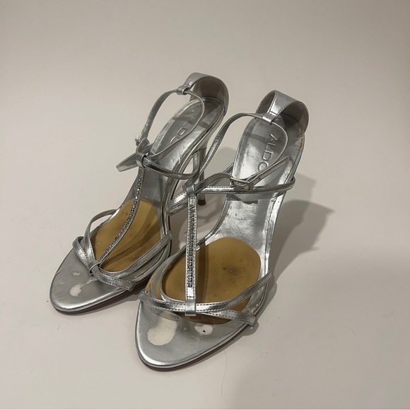 👠✨Silver High Heels with jewels, Size 38 - Picture 4 of 14
